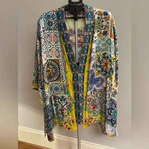 Johnny Was Silk Reversible Kimono Jacket